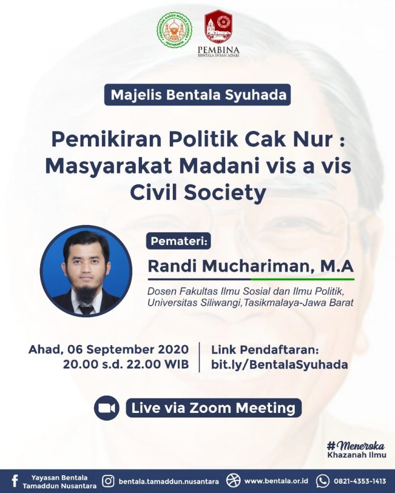 MBS 06 September 2020 – Pemikiran Politik Cak Nur: Masyarakat Madani vis a vis Civil Society